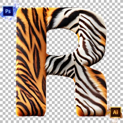 Premium Psd Stylish Alphabet Letter A To Z Tiger Skin Letter Design R