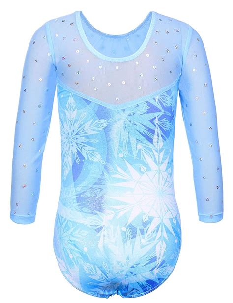 Buy Tfjh E Girls Gymnastic Leotards 3 4 Sleeve Mesh Practice Outfits 4