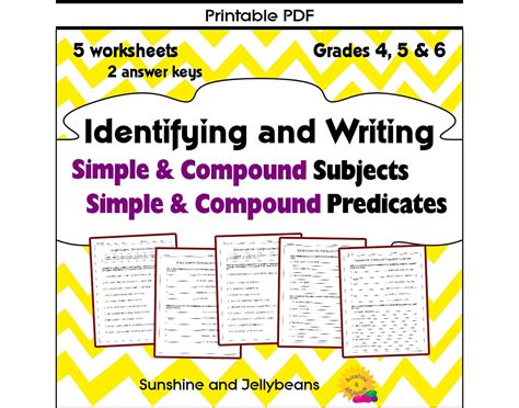 Grammsar Ideas Subject And Predicate Worksheets Compound