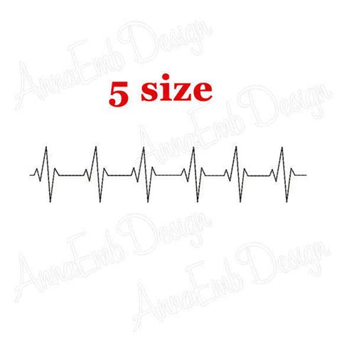 Heartbeat Embroidery Design Ekg Embroidery Design Machine Etsy