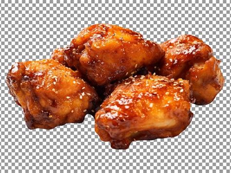 Frango Frito Mel Delicioso Isolado Em Fundo Transparente Psd Premium