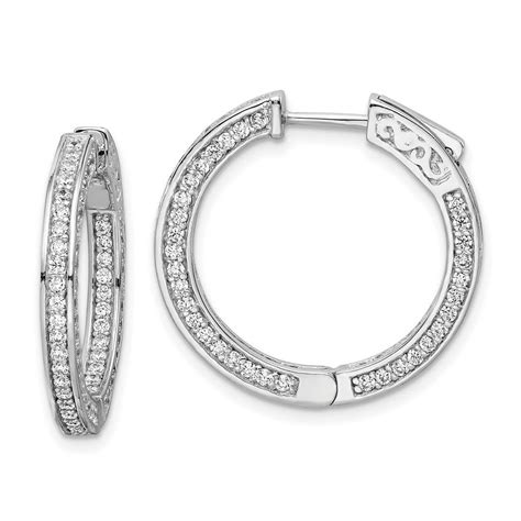 925 Sterling Silver Hinged Polished Safety Clasp Cz Cubic Zirconia