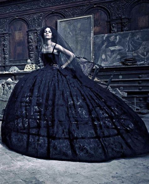 Black wedding crinoline dress by veronarmon on DeviantArt