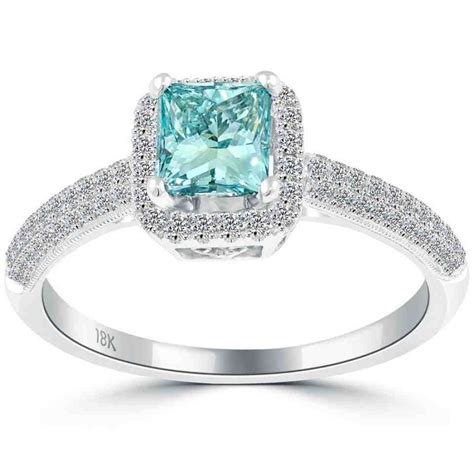 Princess Cut Blue Diamond Engagement Rings Diamond Rings Engagement Princess Cut Blue