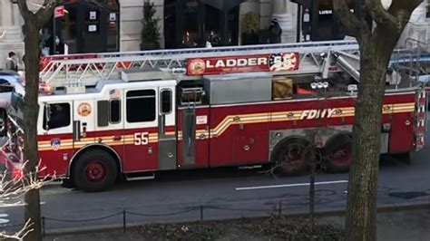 RARE CATCH OF FDNY LADDER 55 FROM THE BRONX RESPONDING IN MANHATTAN