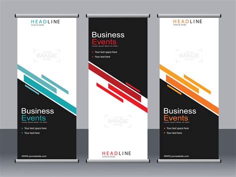 Business Banner Roll Up Set Standee Banner Template 9516960 Vector Art