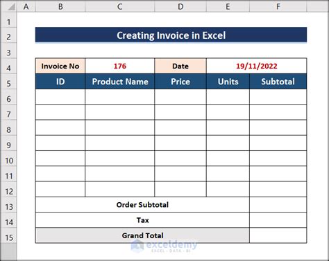 How To Create An Invoice In Excel With A Database 5 Steps