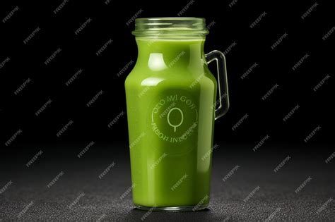 Premium Photo Fully Editable Green Juice Glass Bottle Mockup