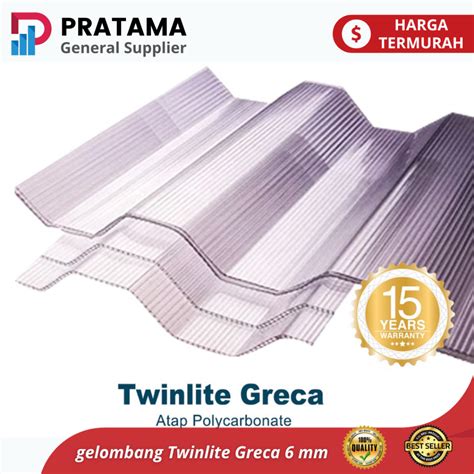 Jual Twinlite Gelombang Greca Atap Dingin Polycarbonat Mm Clear