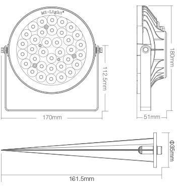 Dc V Sys Rc Milight W Rgb Cct Led Garden Light Subordinate Lamp