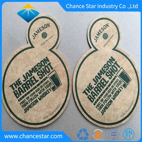 Custom Promotional Use Special Shape Absorbent Paper Drink Coasters