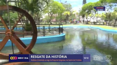 Atafona é Instalada No Lago Da Praça Do Congresso Em Criciúma