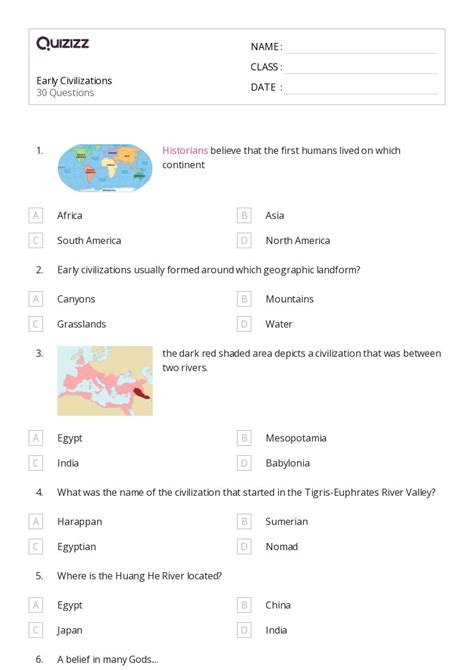 50 Early Mesopotamia Worksheets For 9th Year On Quizizz Free Printable