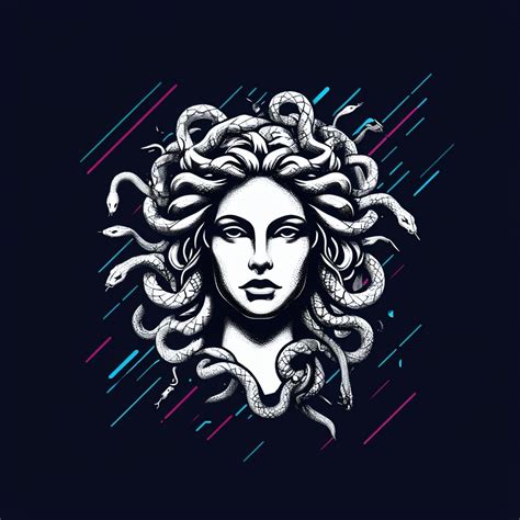 Modern Symmetrical Medusa Head Logo Design - Playground