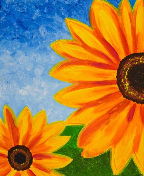 Sunflower Paint And Sip Kit Store Art Fun Studio