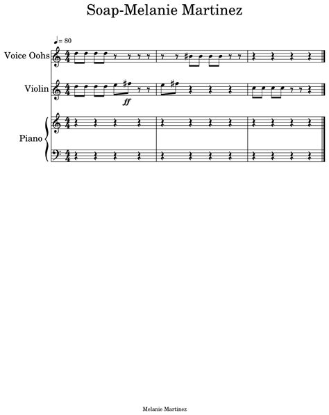 Soap-Melanie Martinez - Sheet music for Voice Oohs, Violin, Piano