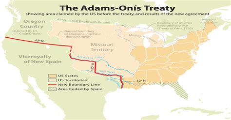 Map showing results of the Adams-Onís Treaty. : pics