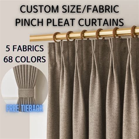 Pinch Pleat Blackout Curtains With Custom Sizefabriccolors Etsy