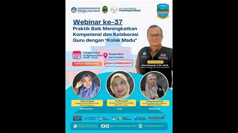 Webinar Seri 37 Praktik Baik Meningkatkan Kompetensi Dan Kolaborasi