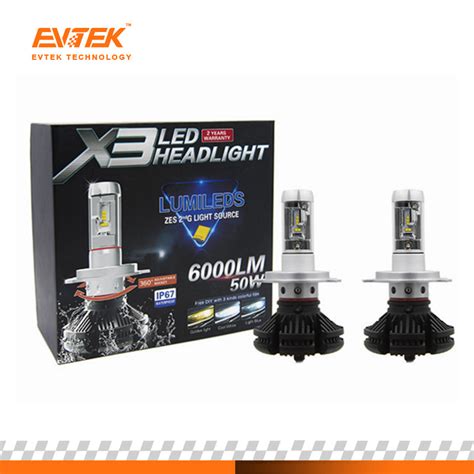 Auto Lighting 50W 6000lm X3 LED Headlight Car H4 LED Headlight Bulbs