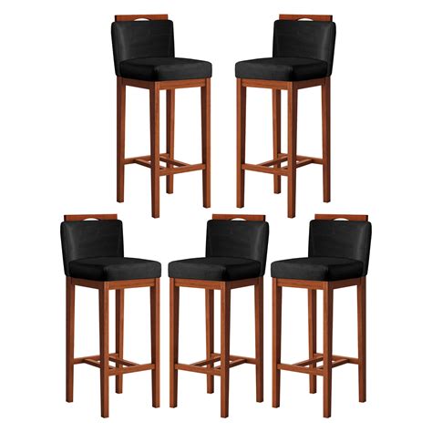 Comprar Kit 5 Banquetas Média para Bancada Gourmet 38x92 Cm Líbia