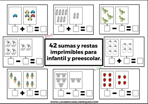 42 Sumas Y Restas Imprimibles Para Infantil Y Preescolar