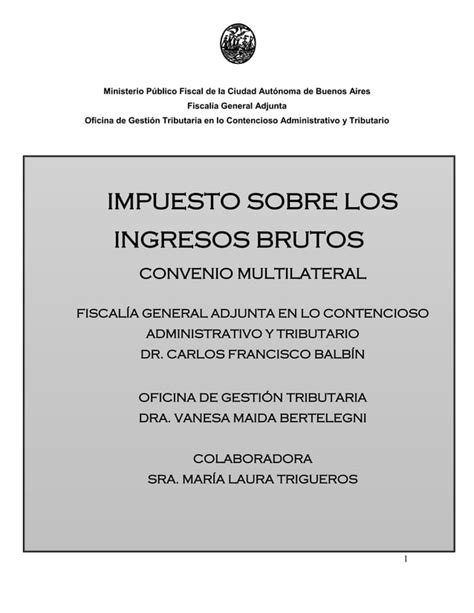 Convenio Multilateral Impuesto Sobre Los Ingresos Brutos Pdf