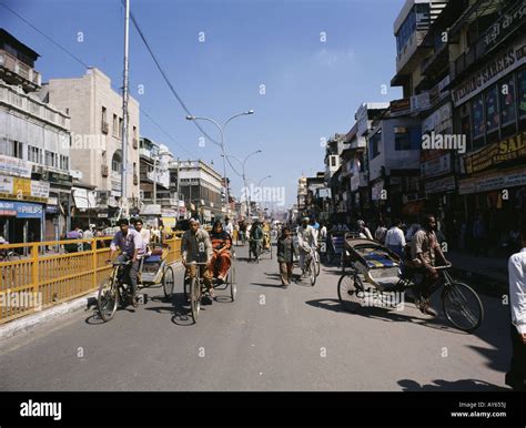Chandni Chauk Chandni Chowk Area of old town Street Rickshaws Bicycles ...