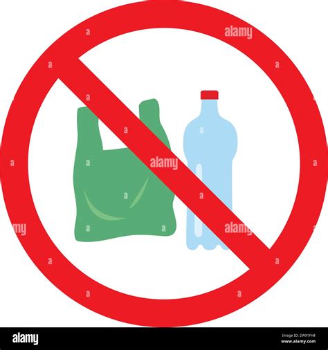 No Plastic Use Sign Plastic Use Ban Say No Plastic Bags Ban Single