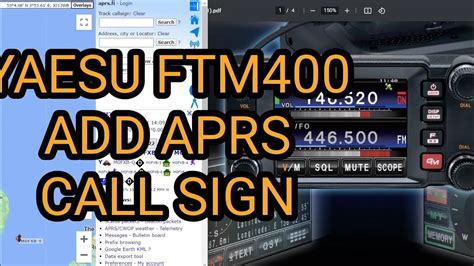 Yaesu Ftm Add Aprs Call Sign Youtube