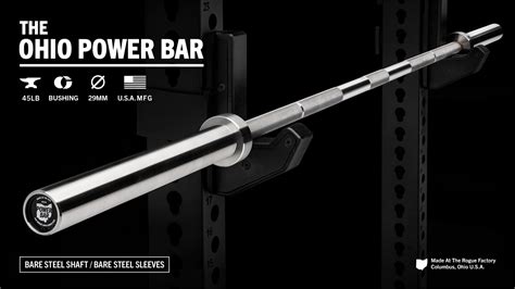 Rogue 45lb Ohio Power Bar Bare Steel Rogue Fitness Gb