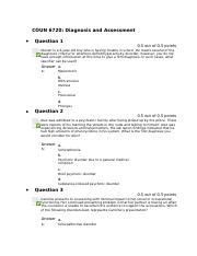 Wk 10 Exam Docx COUN 6720 Diagnosis And Assessment Question 1 0 5