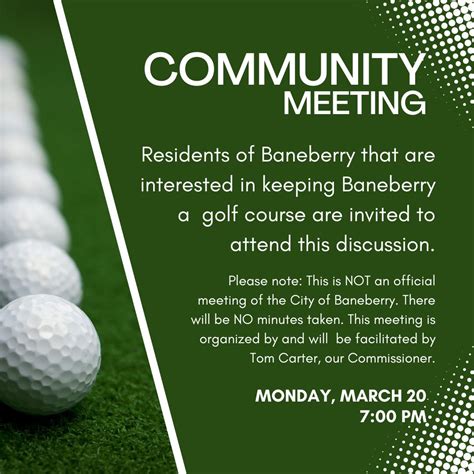 Community Meeting re: Golf Course – Mar 20 – Baneberry Tennessee Government