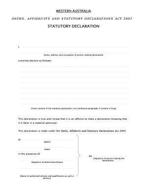 18 Printable Statutory Declaration Form Australia Templates Fillable