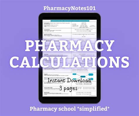 Pharmacy Calculations Drug Dose Conversions Pharmacy Compounding