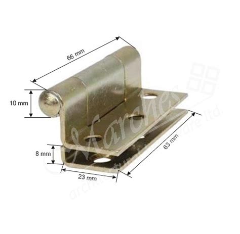 Flush Stormproof Hinge Pair Yellow Passivated Stormproof