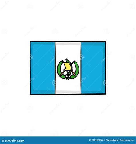 Bandera De Guatemala En Estilo De Dibujo Aislado Vector Ilustración del