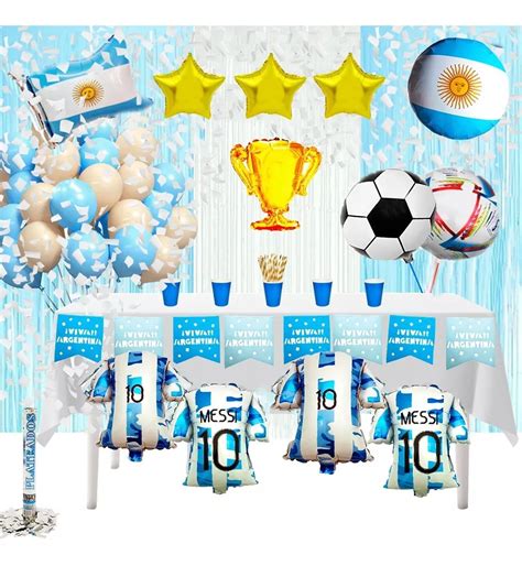 Globos Seleccion Argentina Mundial Messi 25u 12p Latex Mebuscar Argentina