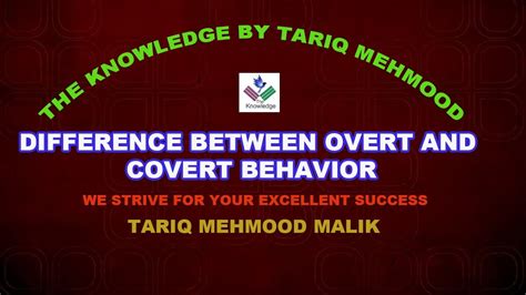 Difference Between Overt And Covert Behavior Learning With Tariq