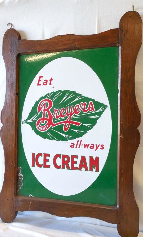 Breyers Ice Cream Porcelain Double Sided Sign Nov 16 2019 Rentzel S Auction Service Inc In Pa