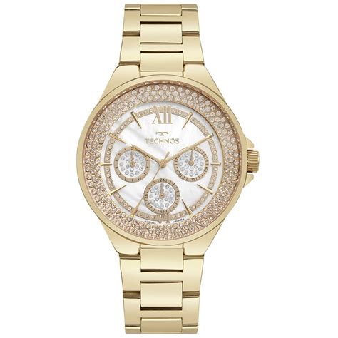 Rel Gio Technos Feminino St Moritz Dourado P Alq D Dourado