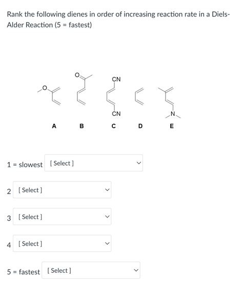 Answered Rank The Following Dienes In Order Of Bartleby