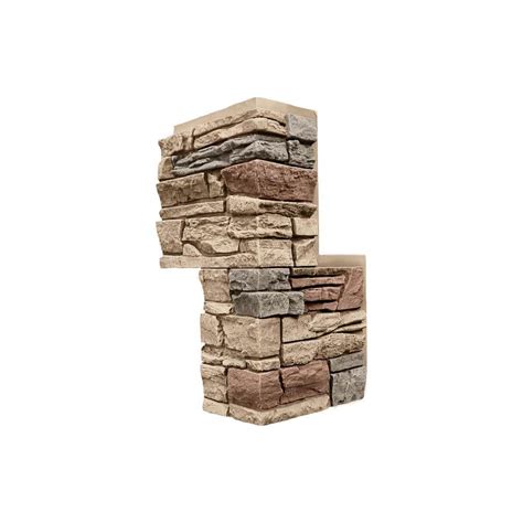 Genstone Stacked Stone Desert Sunrise 24 In X 12 In Faux Stone Siding Outside Corner Panel