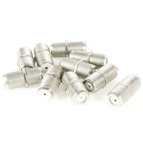 10 Pcs Silver Tone F Type Straight Female Rf Tv Antenna Connector