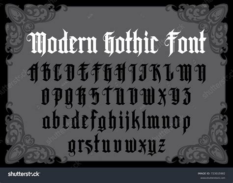 Vector Modern Gothic Alphabet Frame Vintage Stock Vector (Royalty Free ...