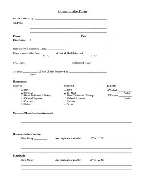 Fillable Online Client Intake Form Qdecourse Fax Email Print