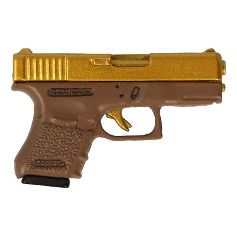 Glock 26 Pistol Gold Dam Toys Machinegun