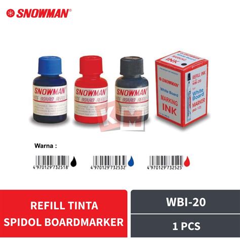 Jual Whiteboard Refill Ink Isi Tinta Spidol Snowman Wbi Hitam