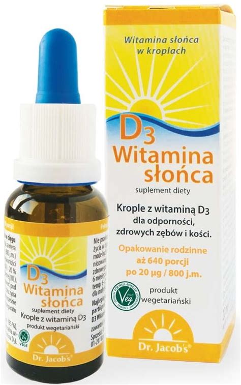 KROPLE Witamina SŁOŃCA D3 Dr JACOBS 20 ml bez K2 11118194139 Allegro pl