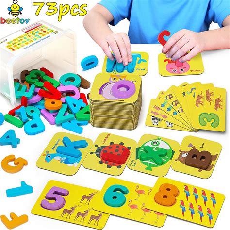 Beetoy Alphabet Flash Cards ABC Wooden Letters Jigsaw Puzzles